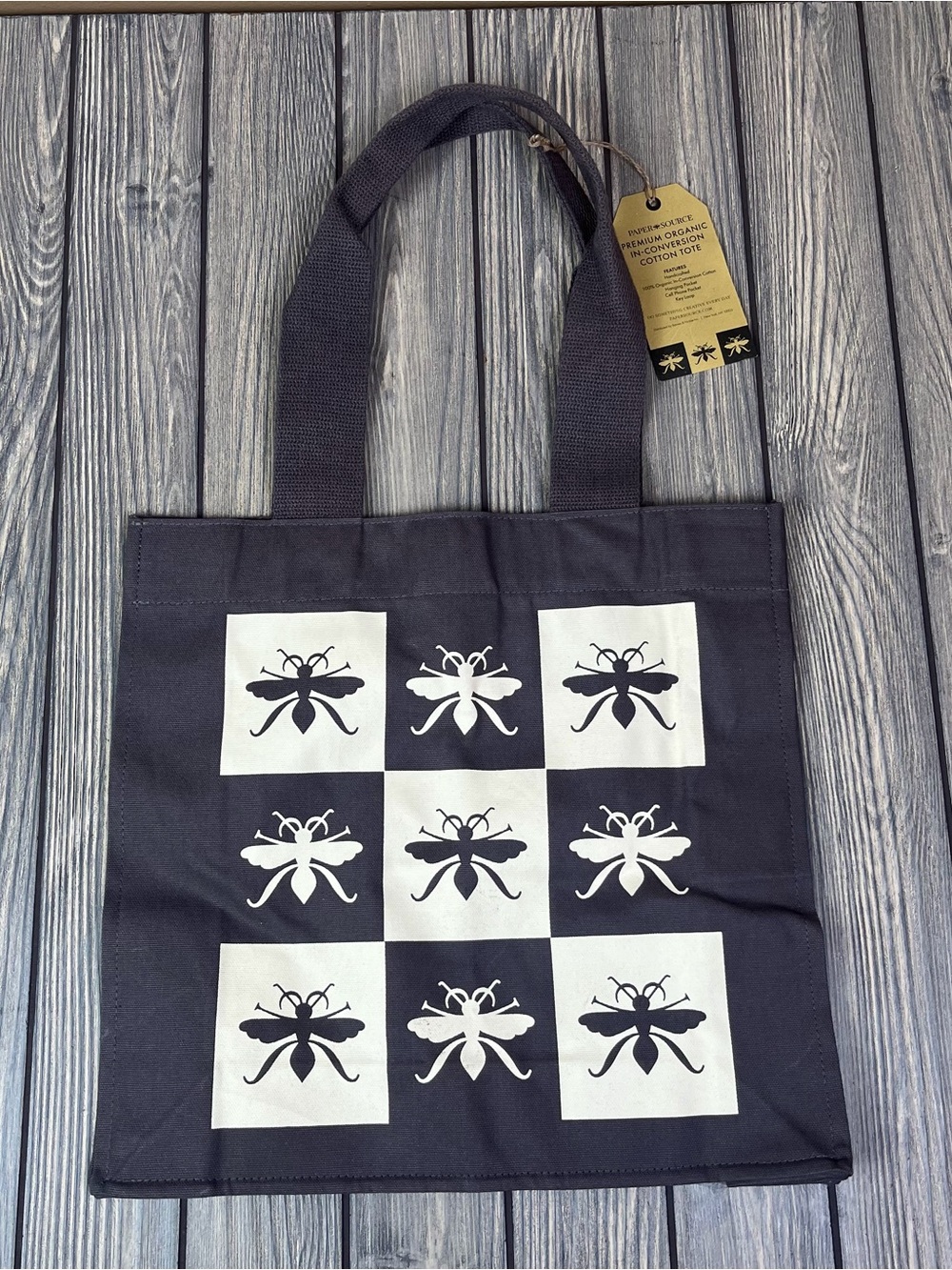 NEW Paper Source Organic Cotton Tote Bag Bug Outdoor Design